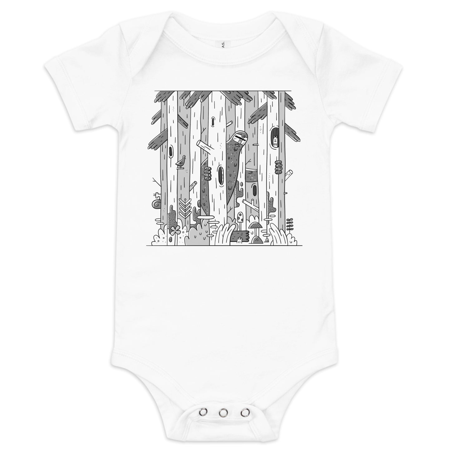 Woodsy Bigfoot in the Forest - Baby short sleeve one piece