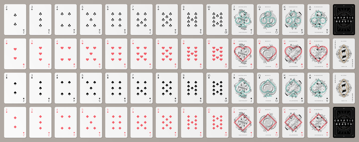 Cryptic Beasts - Poker Deck