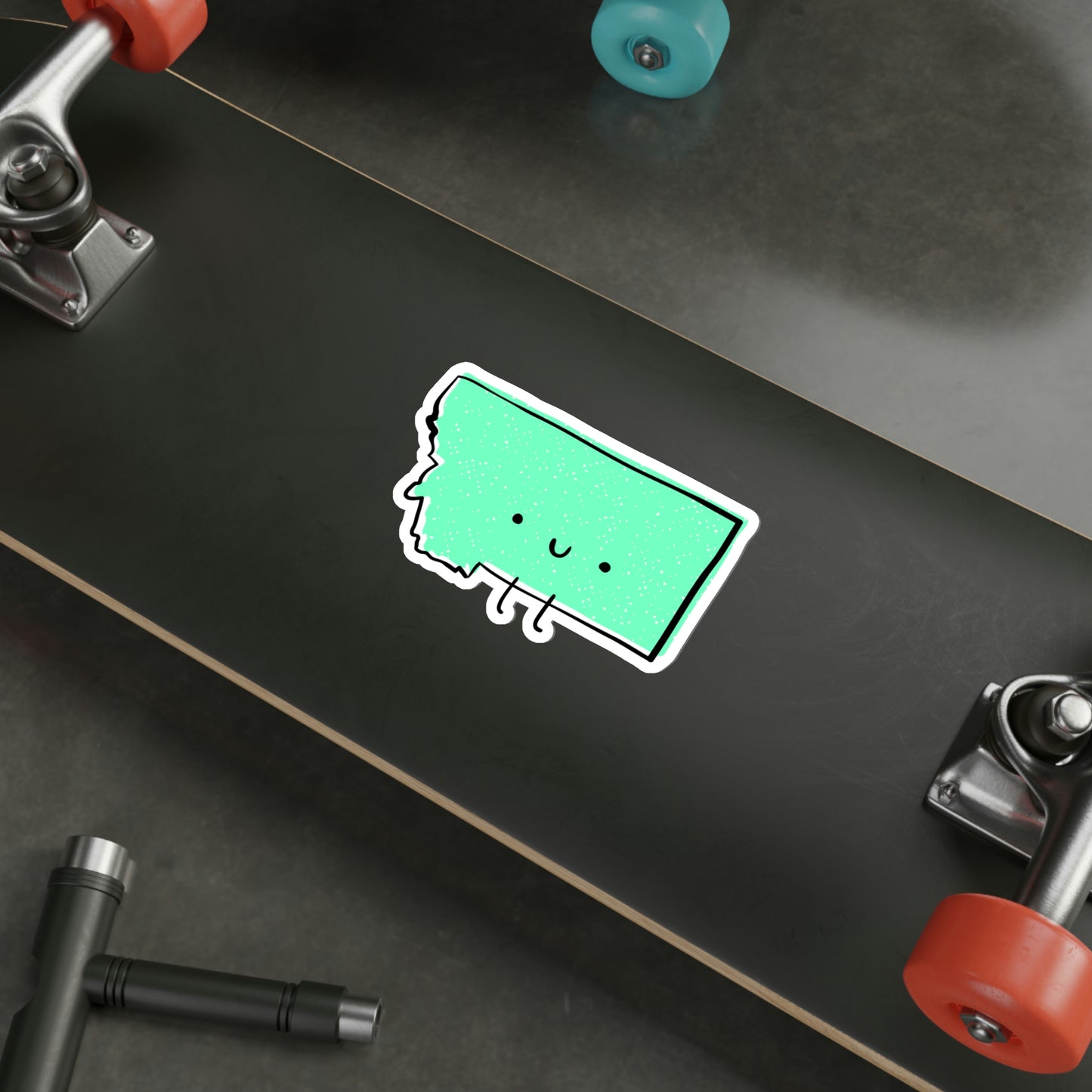 Montana State Smile - Teal - Die-Cut Vinyl Stickers