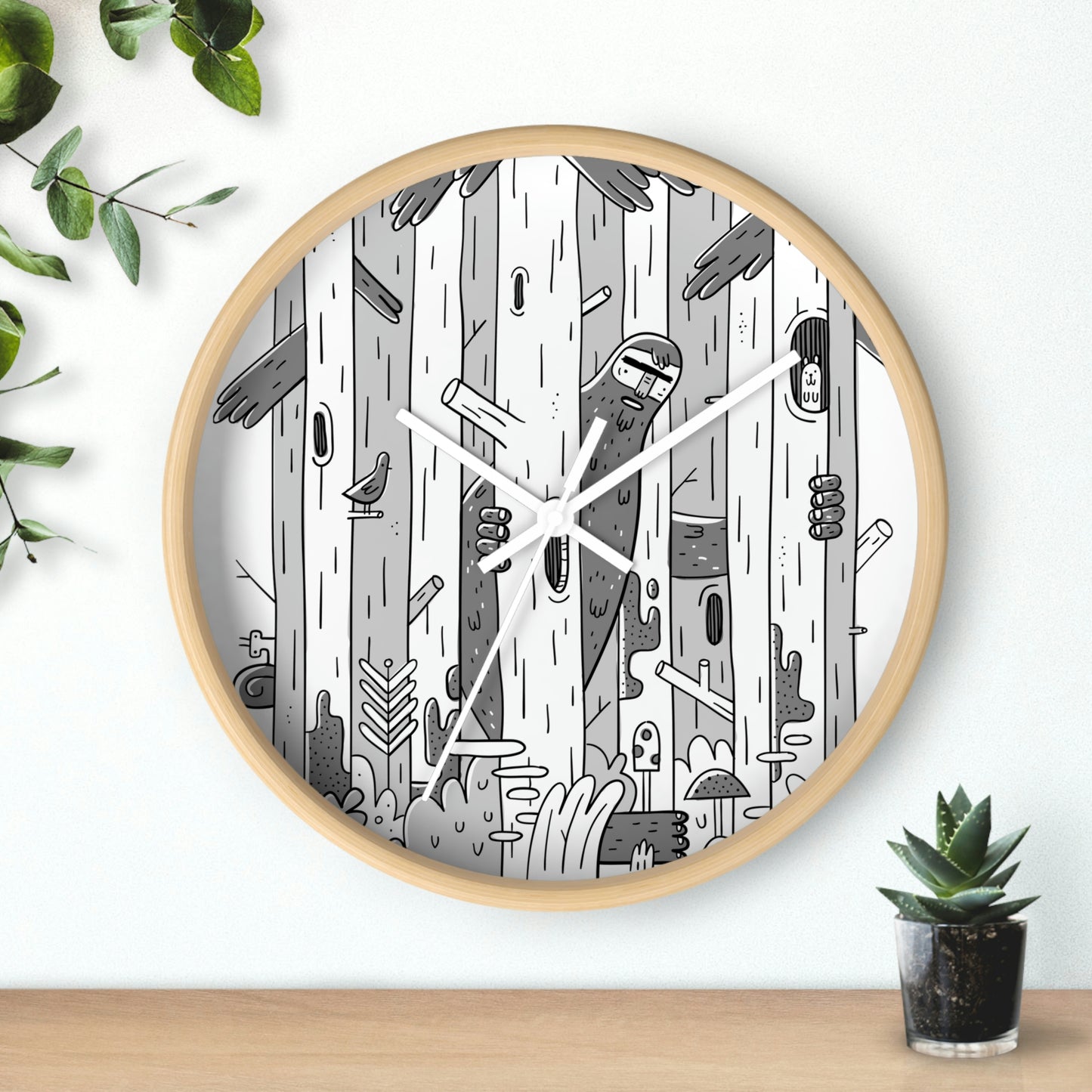 Woodsy Bigfoot in the Forest - Wall Clock