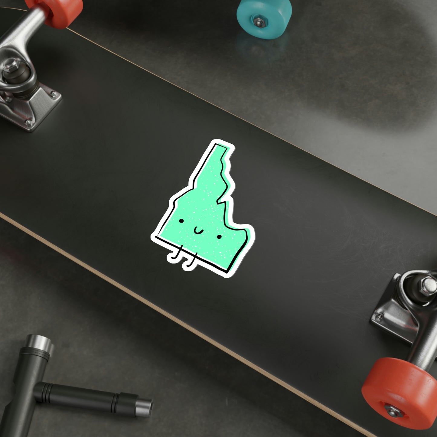 Idaho State Smile - teal - Die-Cut Vinyl Stickers