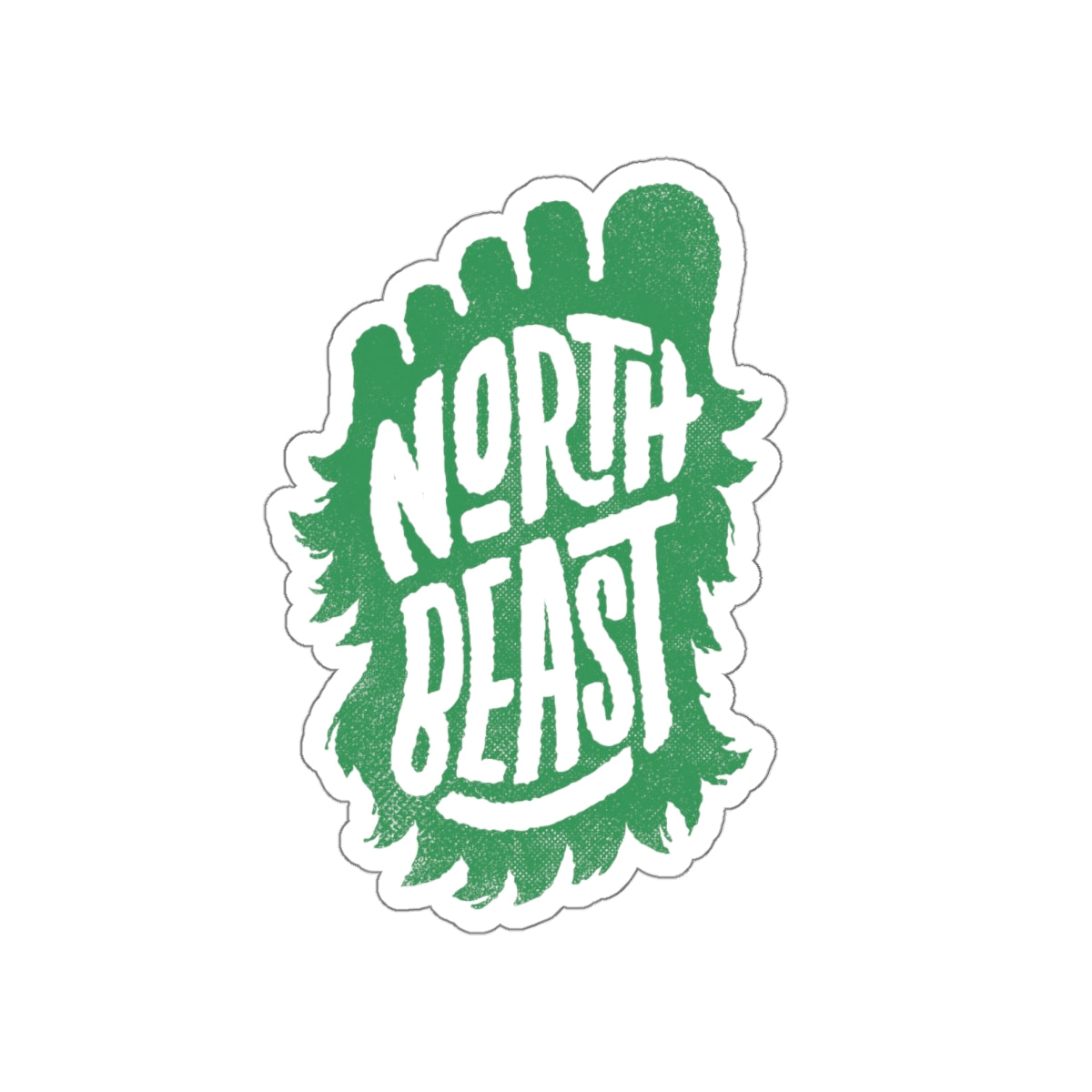North Beast Die-Cut Sticker — Green Sasquatch Foot Logo