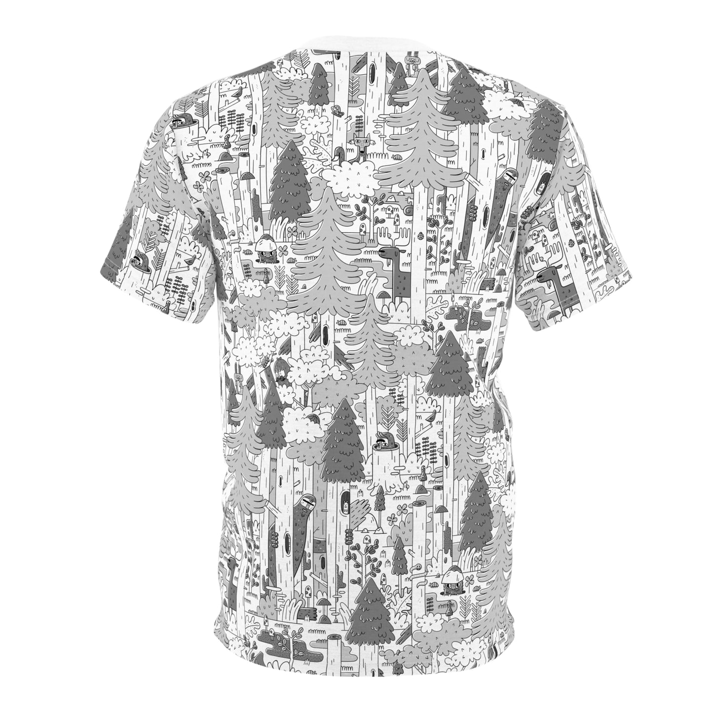Woodsy Bigfoot in the Forest - Unisex Cut & Sew Tee