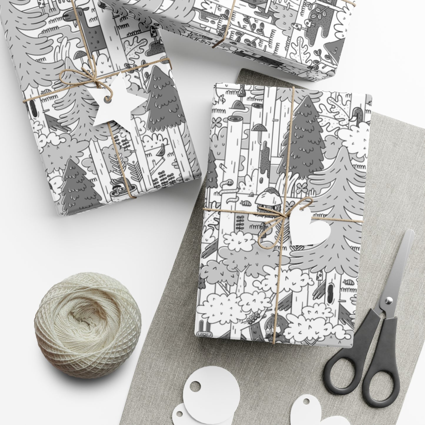 Woodsy Bigfoot in the Forest - Gift Wrap Papers