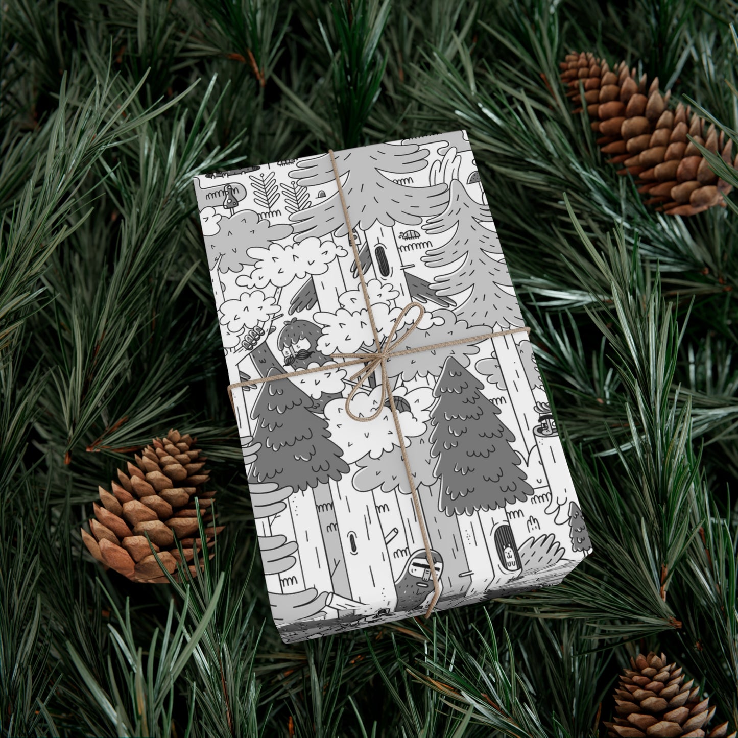 Woodsy Bigfoot in the Forest - Gift Wrap Papers