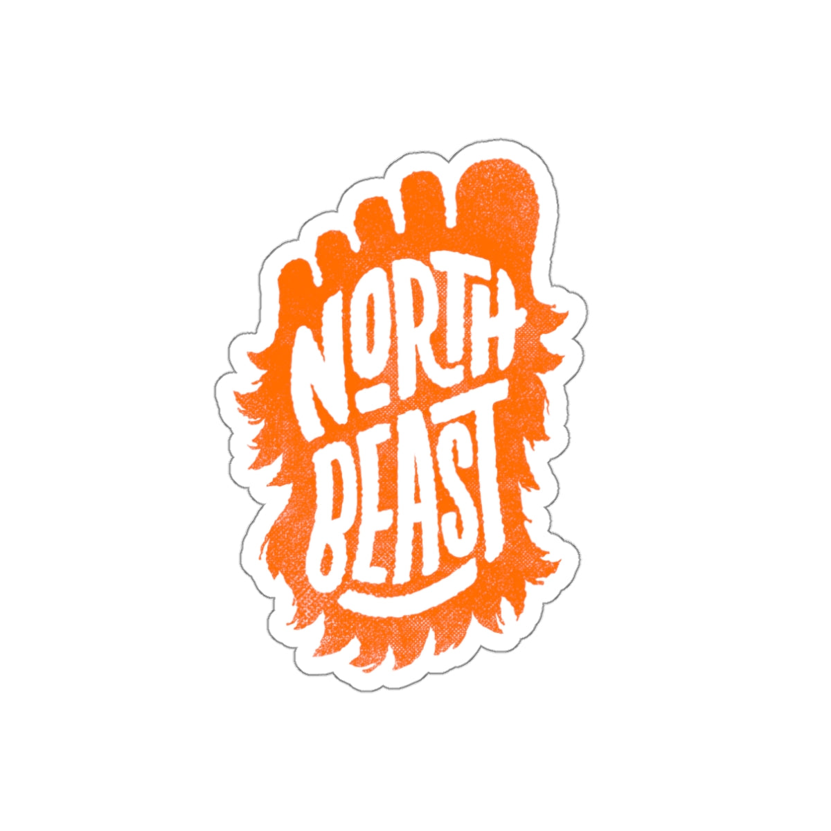 Orange “North Beast” Bigfoot print - Die-Cut Sticker