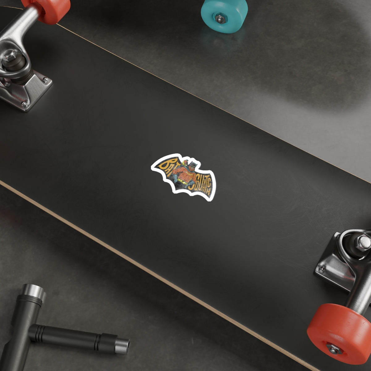 Vintage Bat Squatch Die-Cut Sticker — Retro Bat Creature Illustration
