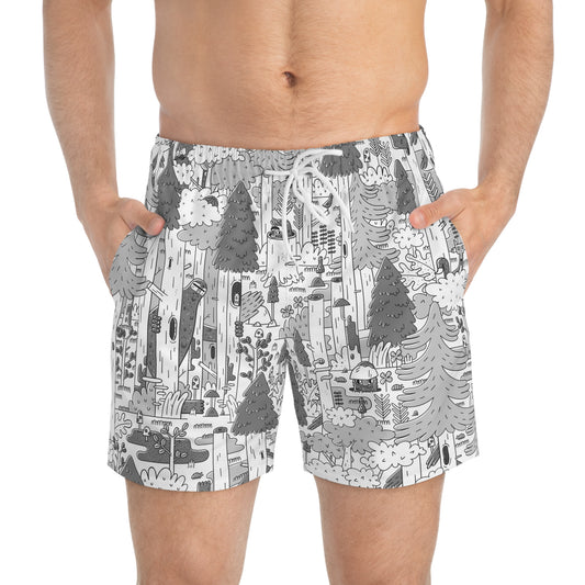 Woodsy Bigfoot in the Forest - Swim Trunks