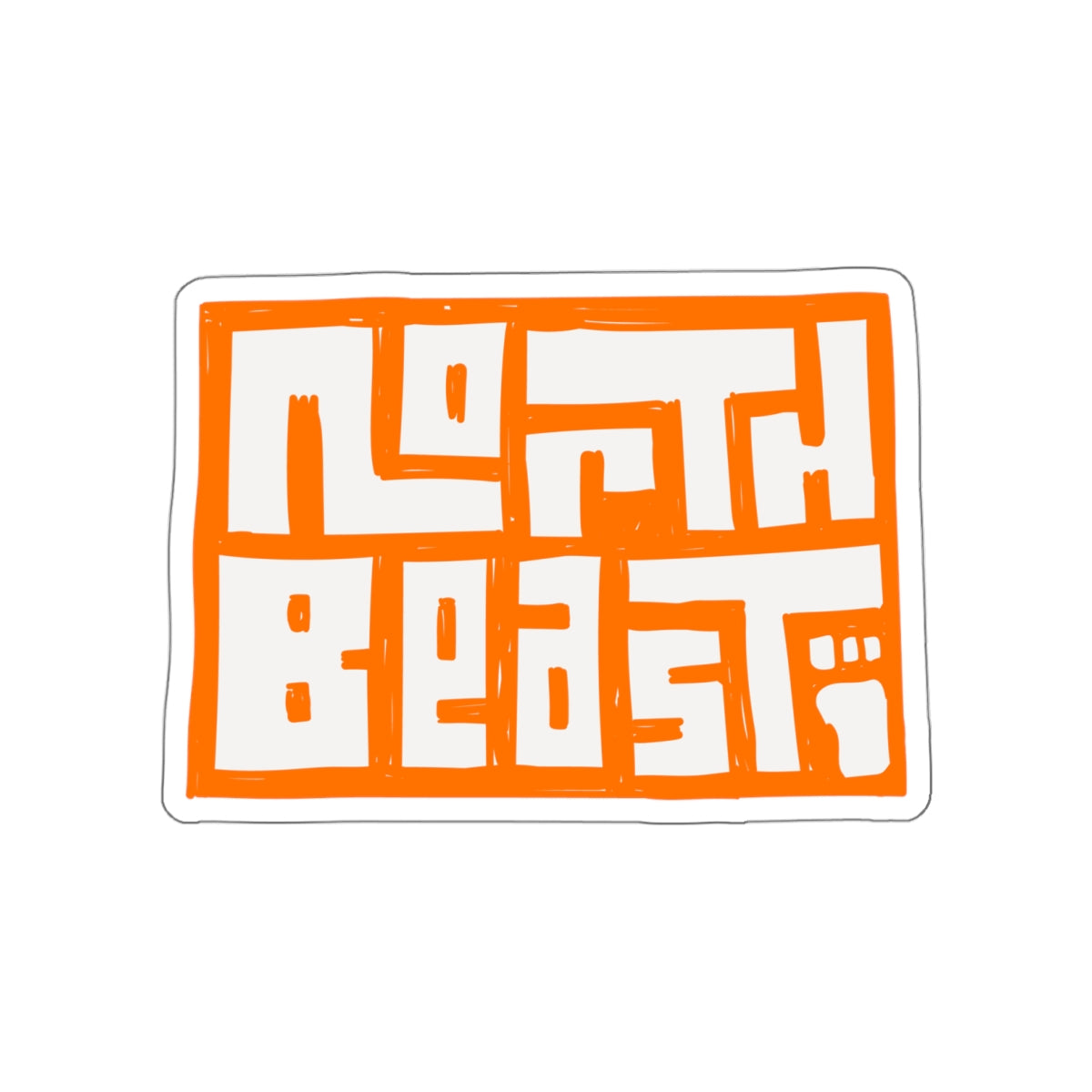 North Beast Orange Die-Cut Sticker — Bold Geometric Laptop Decal