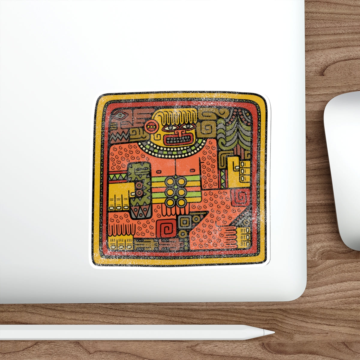 Mayan Sasquatch -  Die-Cut Sticker — Bold Tribal Folk Art Laptop Decal