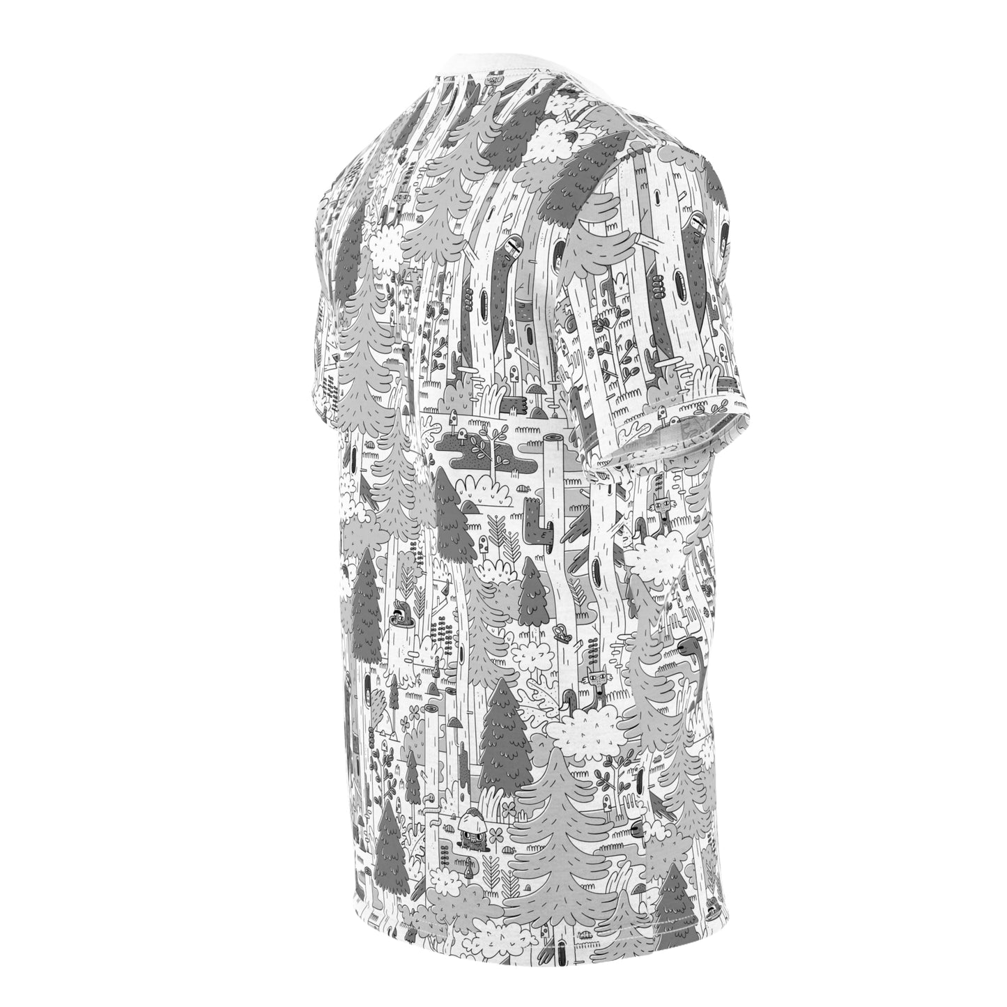 Woodsy Bigfoot in the Forest - Unisex Cut & Sew Tee