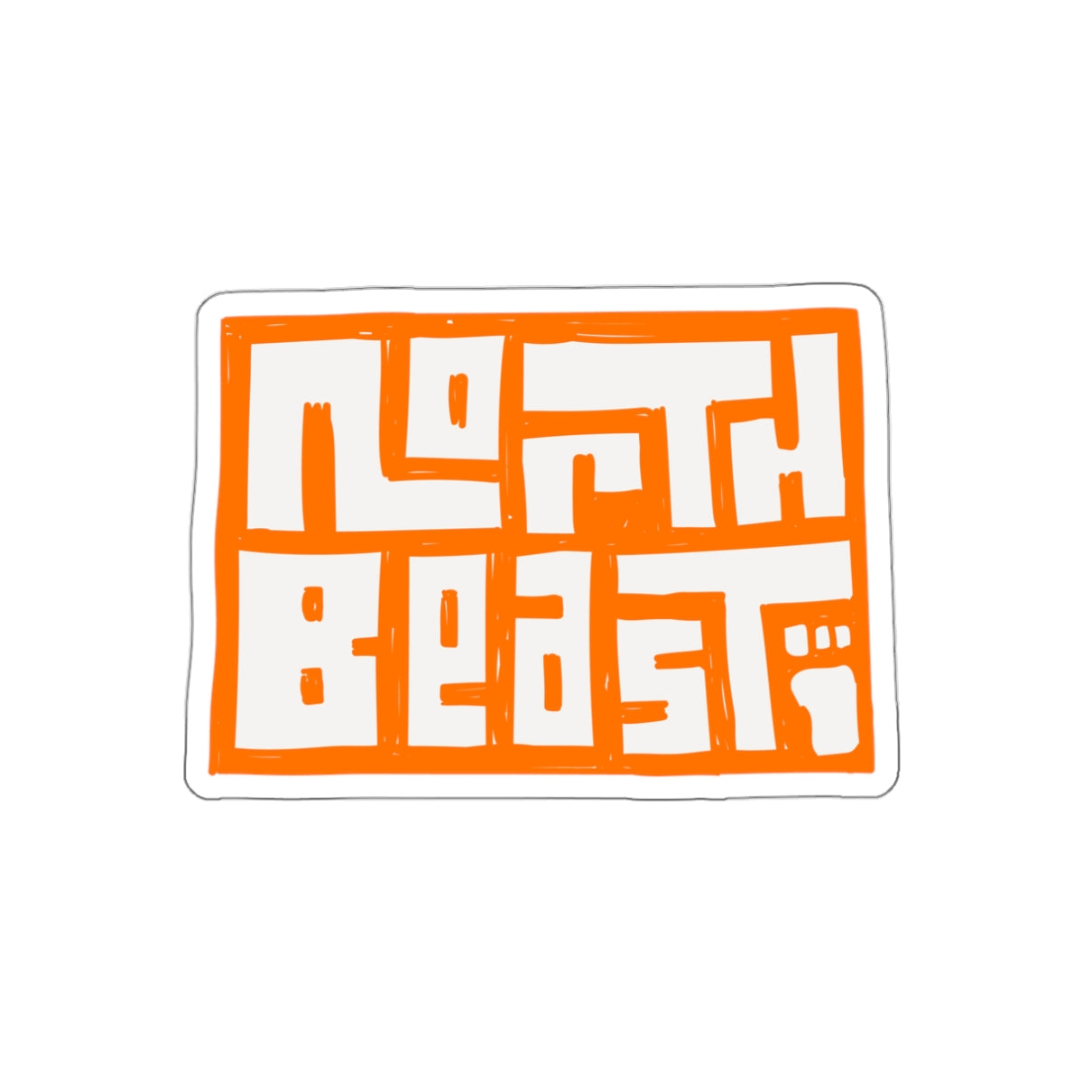 North Beast Orange Die-Cut Sticker — Bold Geometric Laptop Decal
