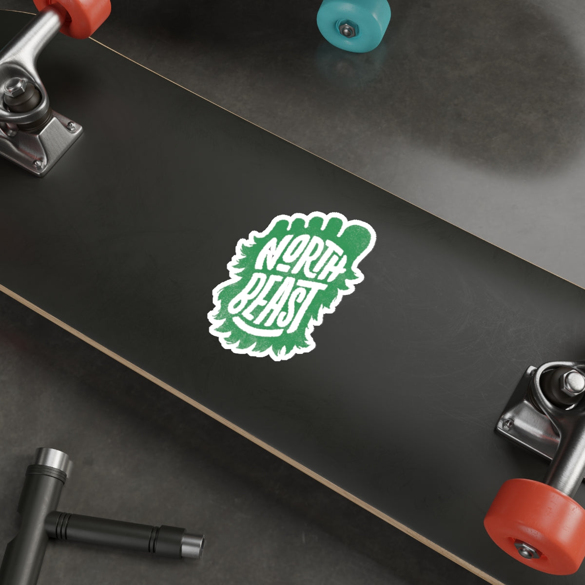 North Beast Die-Cut Sticker — Green Sasquatch Foot Logo