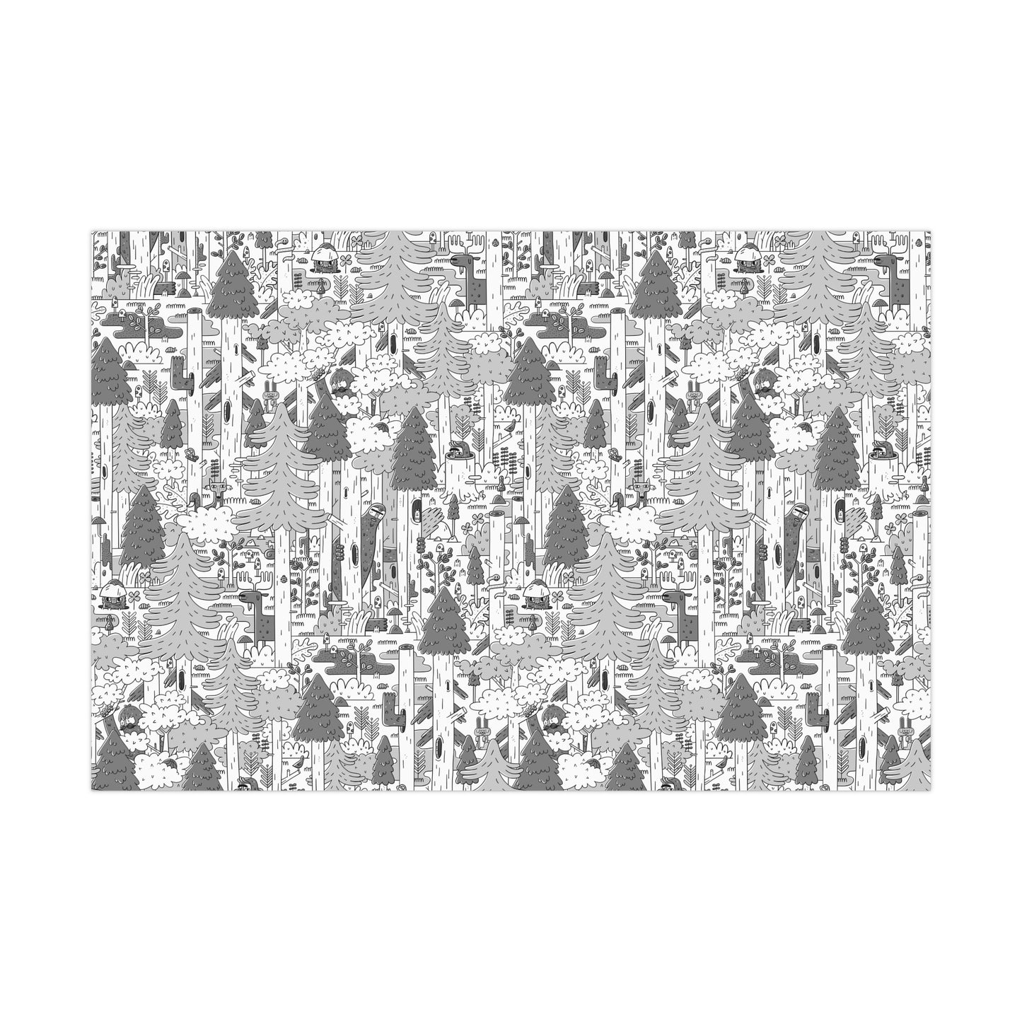 Woodsy Bigfoot in the Forest - Gift Wrap Papers