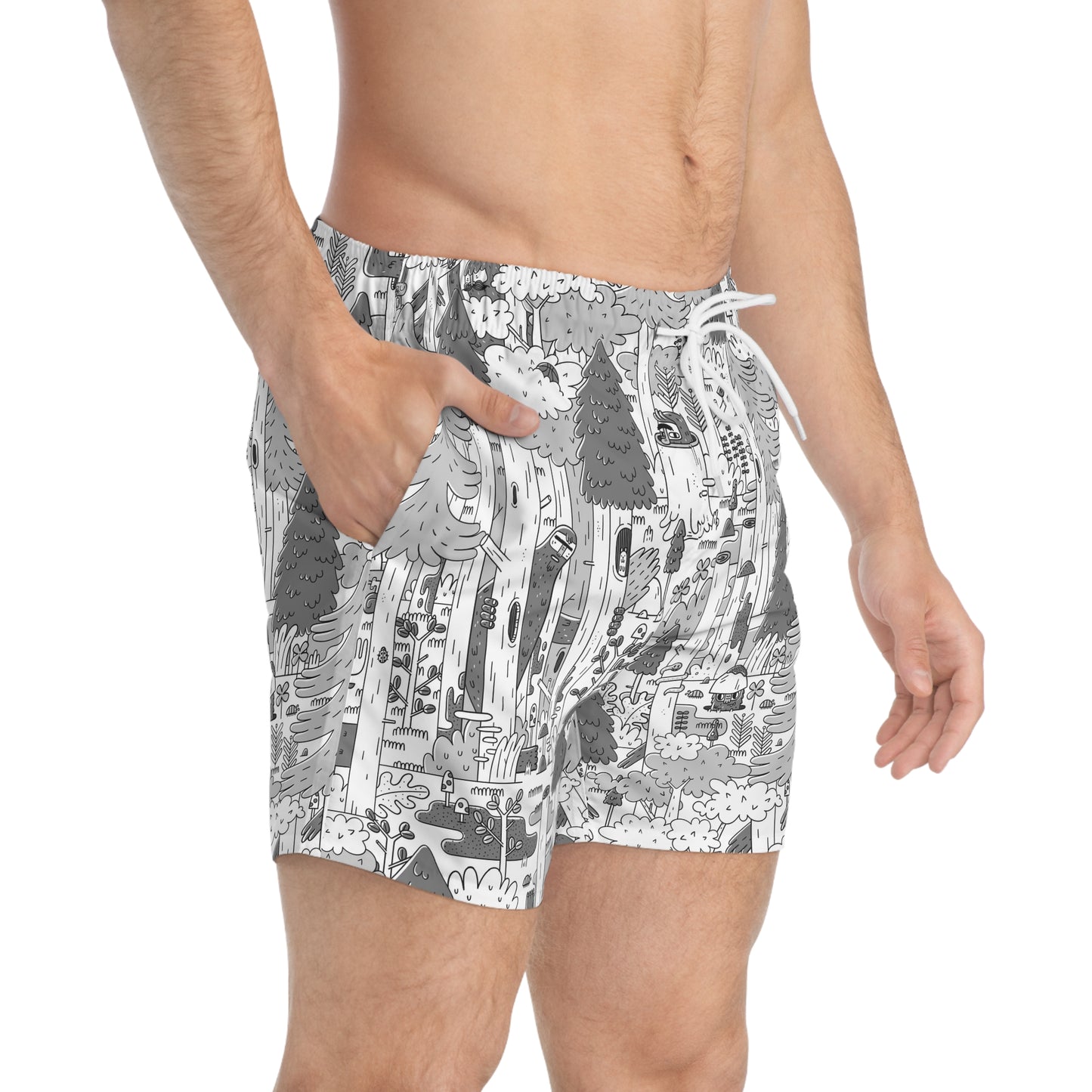Woodsy Bigfoot in the Forest - Swim Trunks