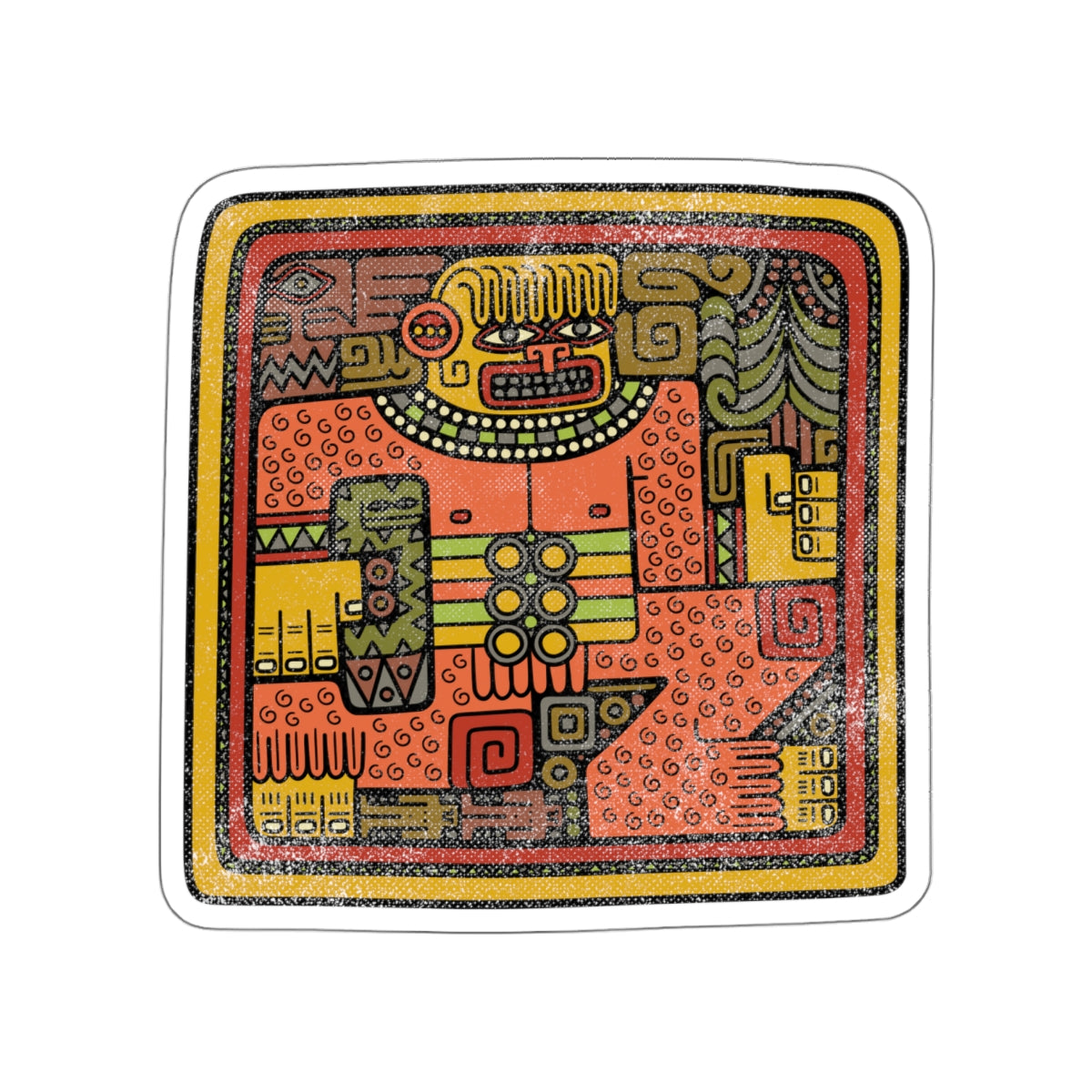 Mayan Sasquatch -  Die-Cut Sticker — Bold Tribal Folk Art Laptop Decal