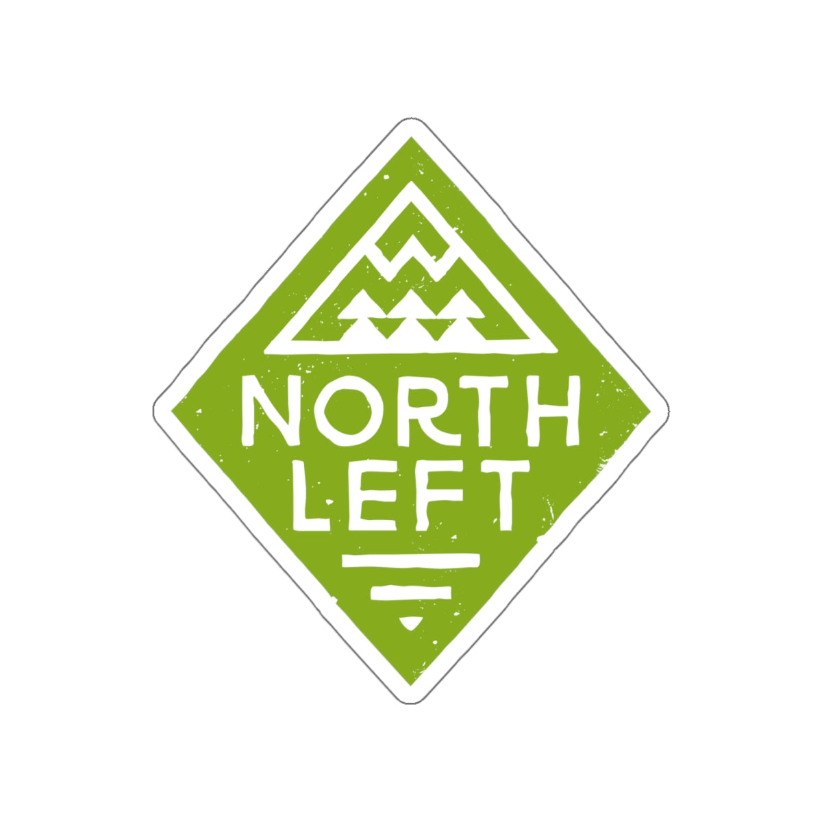 North Left Adventure Sticker — Green Die-Cut Outdoors Decal