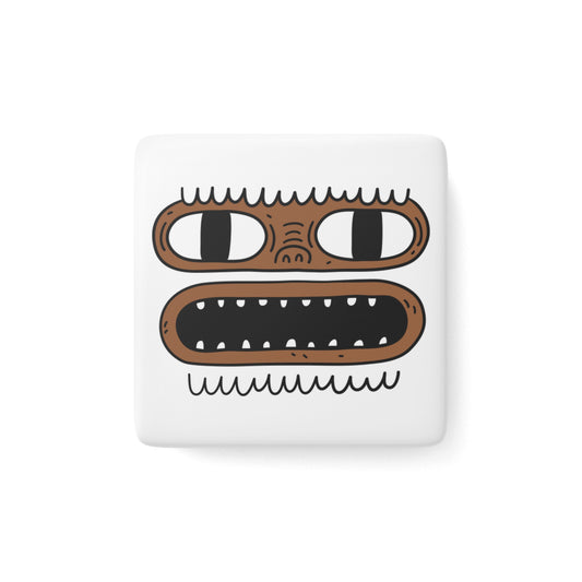 Yeti Face - Porcelain Magnet, Square