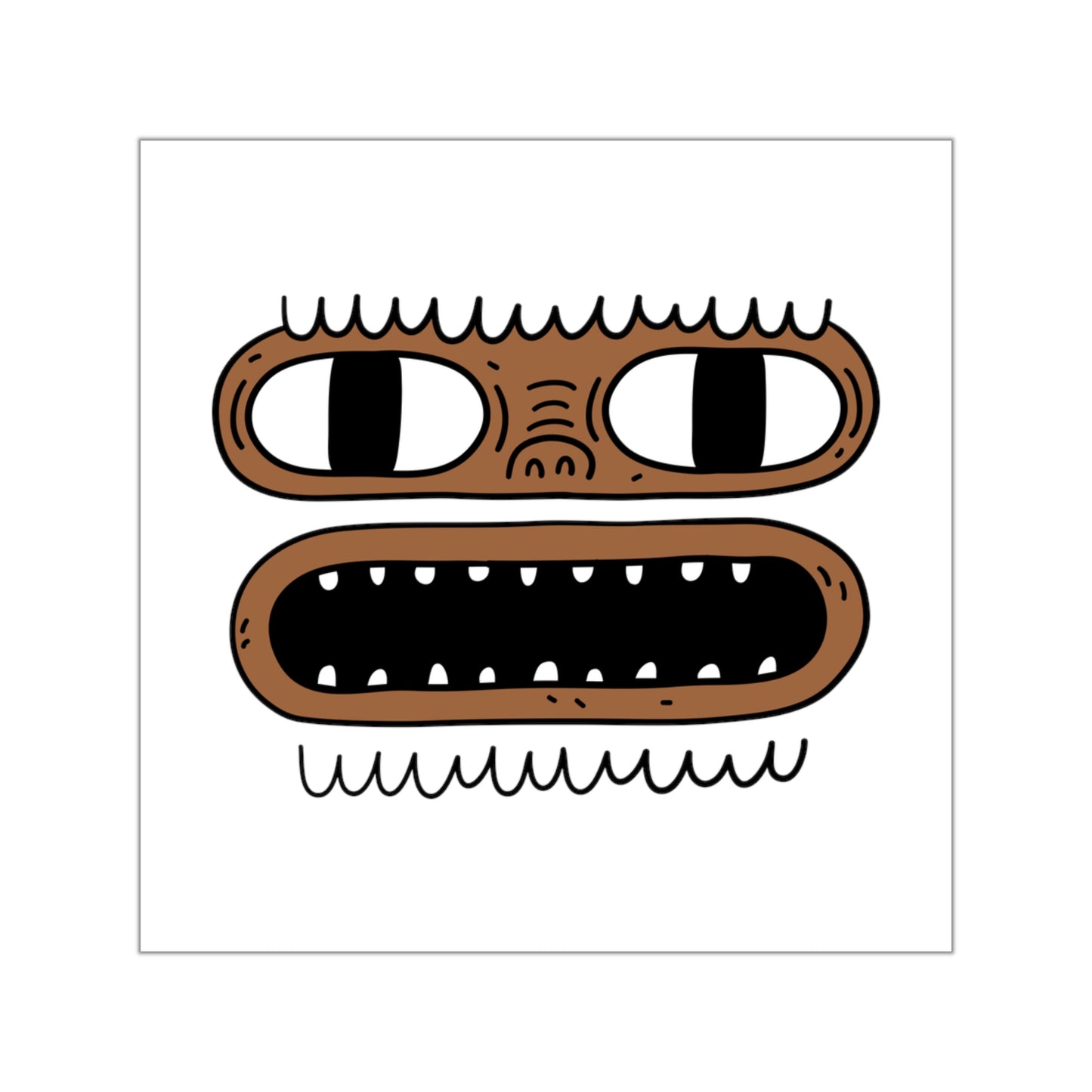 Yeti Face - Square Vinyl Sticker — Quirky Monster Face Decal