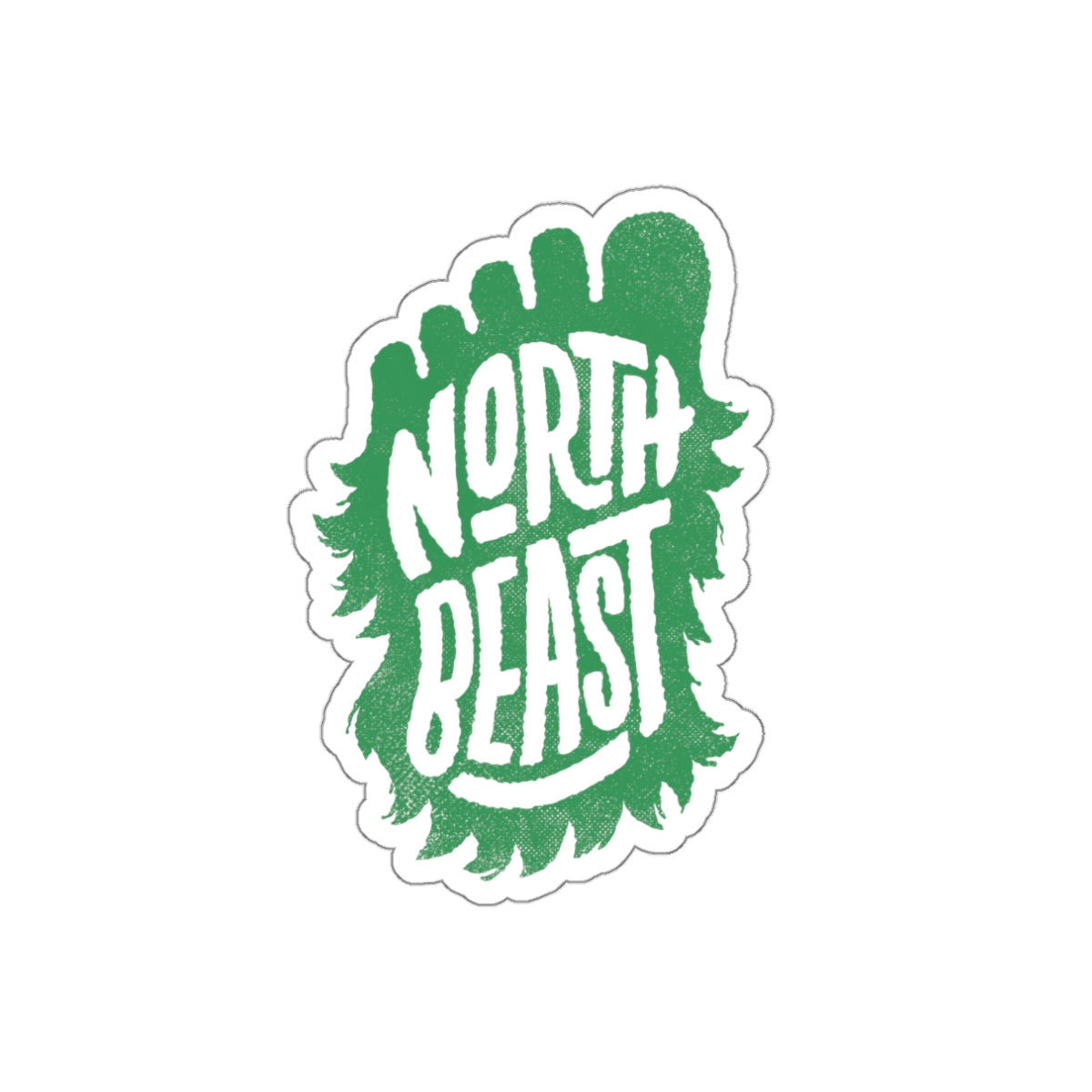 North Beast Die-Cut Sticker — Green Sasquatch Foot Logo