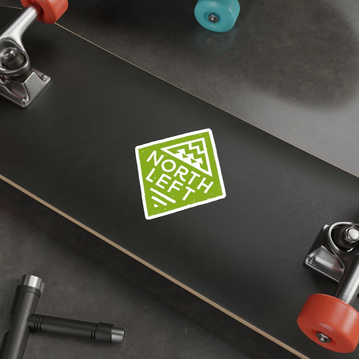 North Left Adventure Sticker — Green Die-Cut Outdoors Decal
