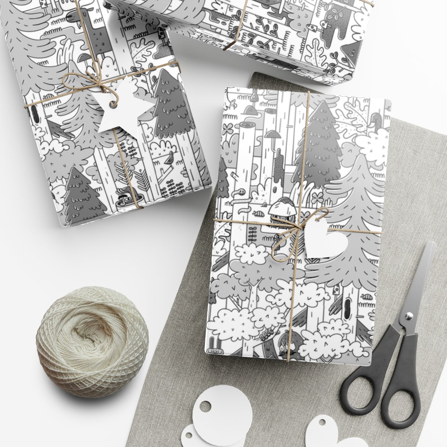 Woodsy Bigfoot in the Forest - Gift Wrap Papers