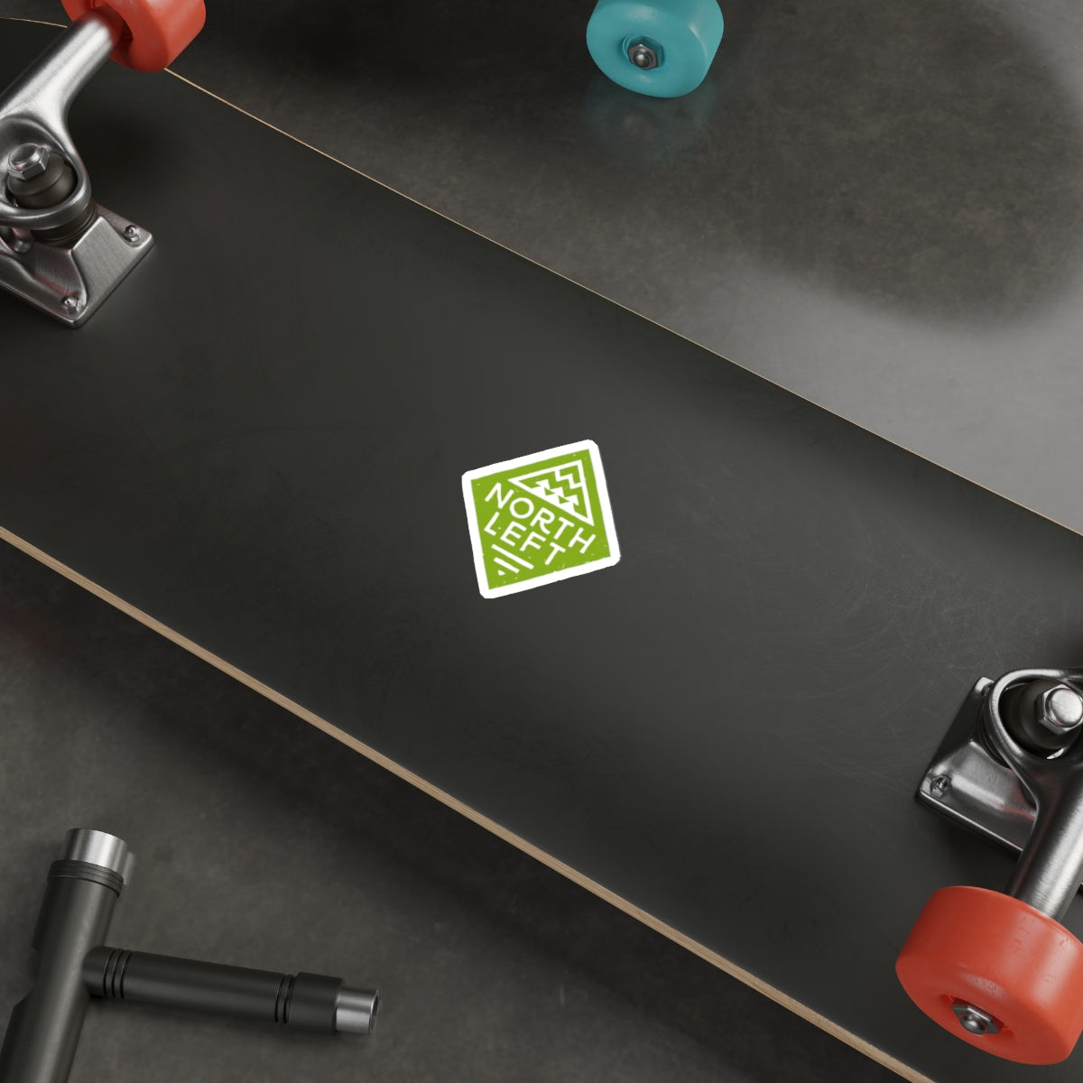 North Left Adventure Sticker — Green Die-Cut Outdoors Decal