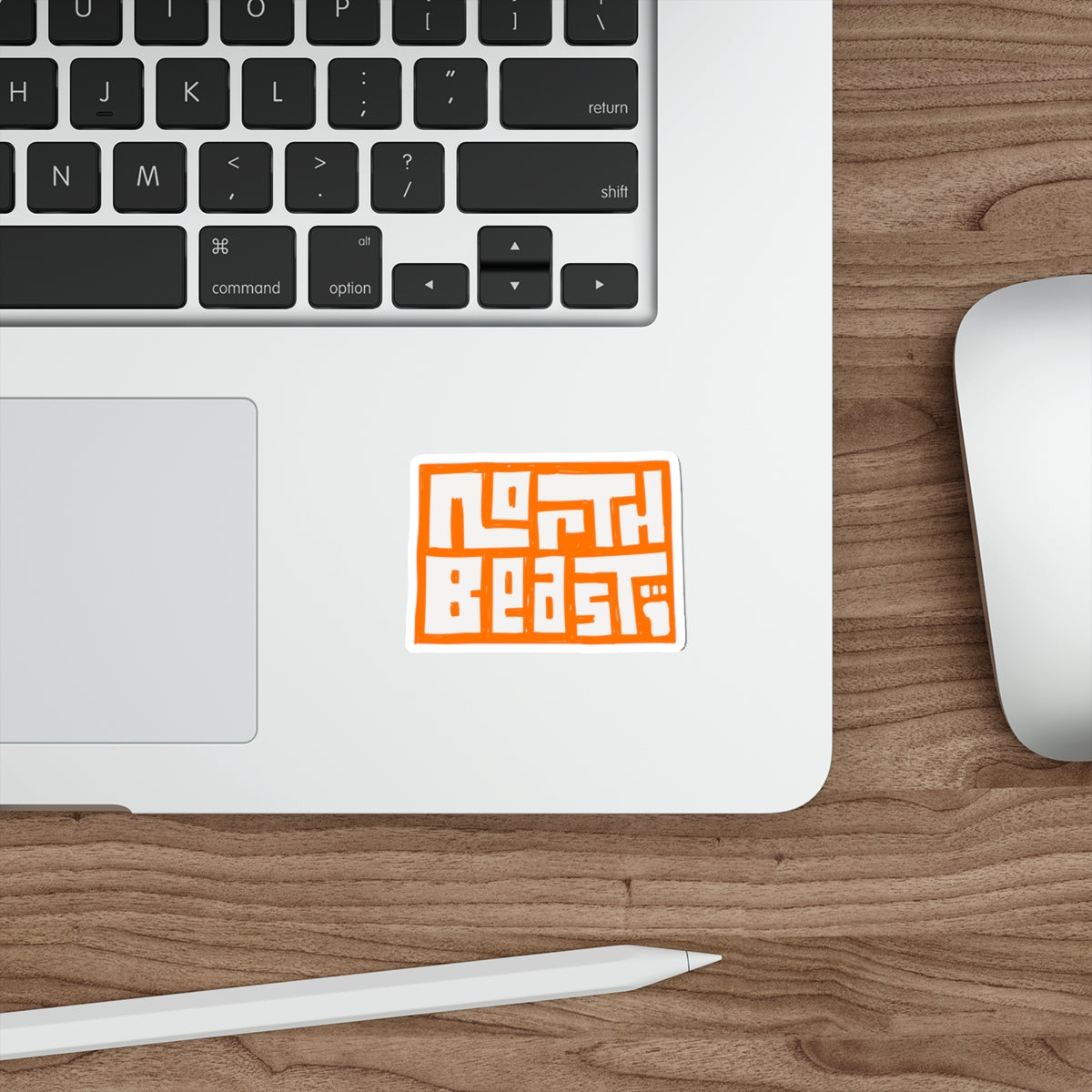 North Beast Orange Die-Cut Sticker — Bold Geometric Laptop Decal