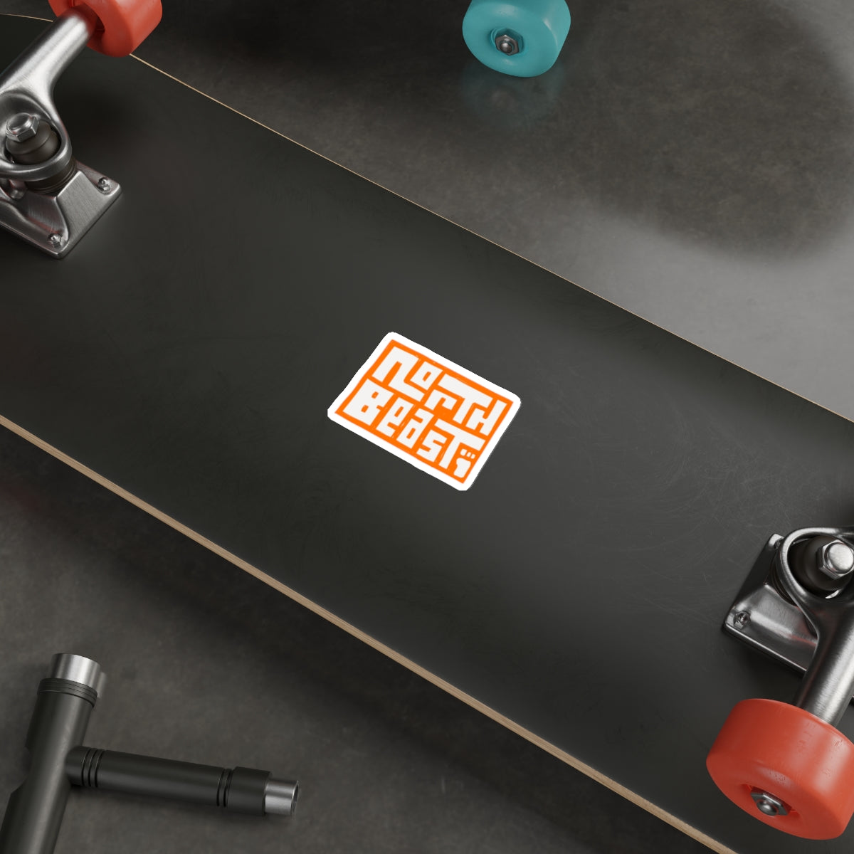 North Beast Orange Die-Cut Sticker — Bold Geometric Laptop Decal