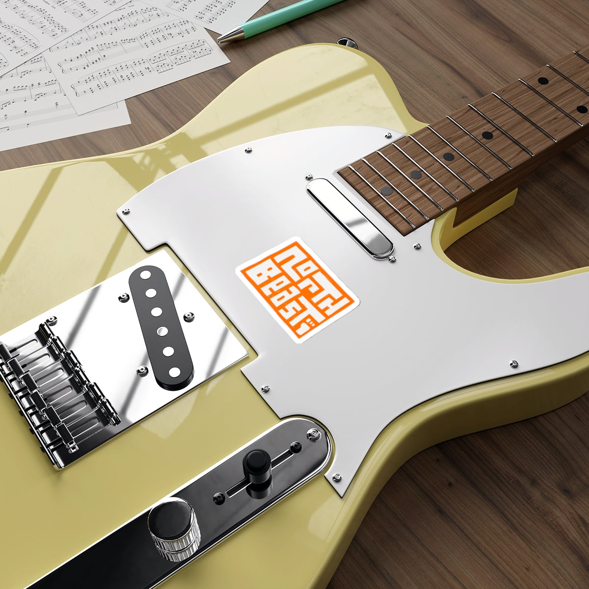 North Beast Orange Die-Cut Sticker — Bold Geometric Laptop Decal