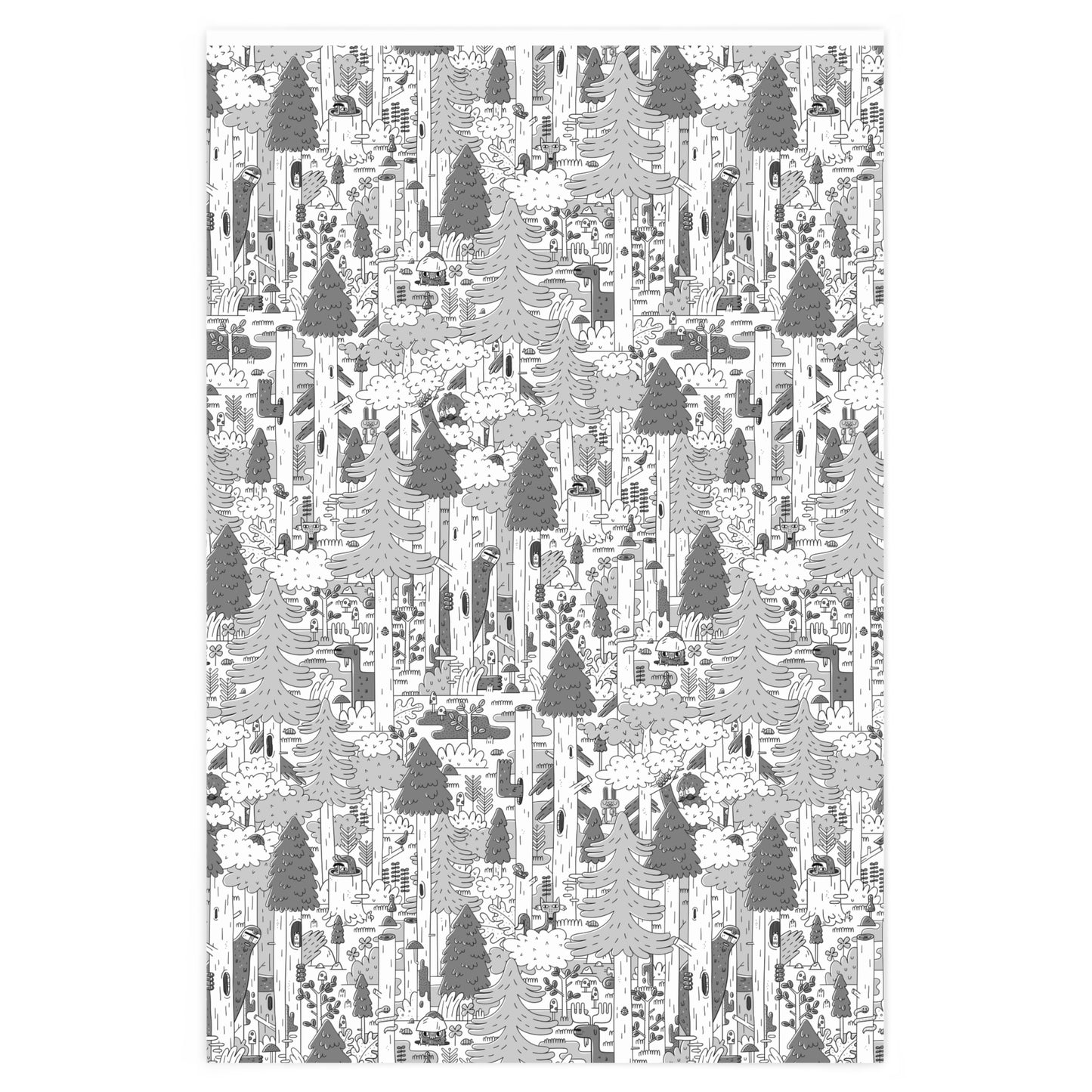 Woodsy Bigfoot in the Forest - Wrapping Paper