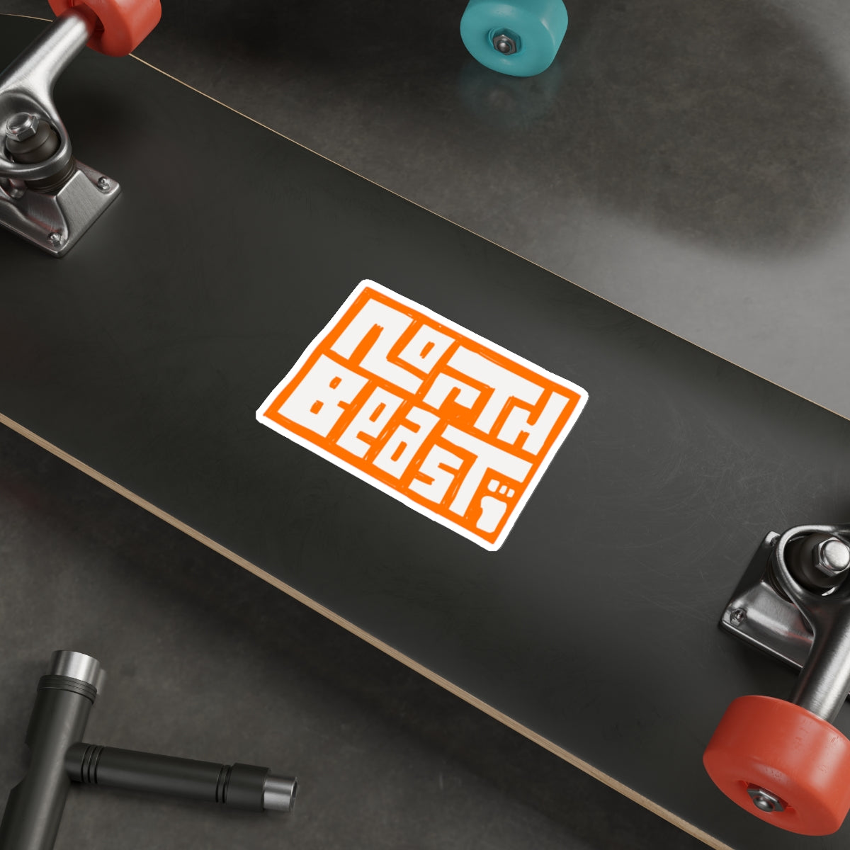 North Beast Orange Die-Cut Sticker — Bold Geometric Laptop Decal
