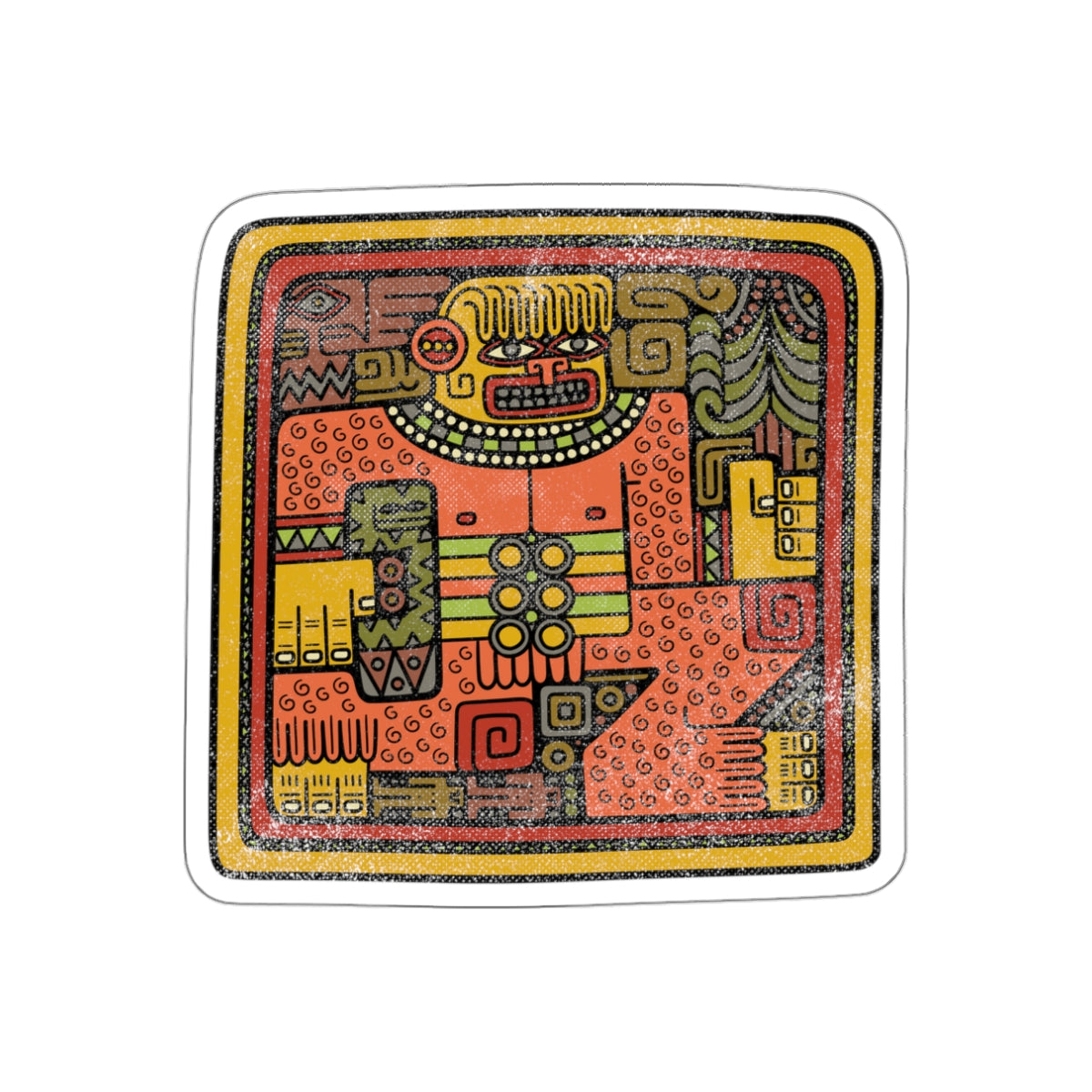 Mayan Sasquatch -  Die-Cut Sticker — Bold Tribal Folk Art Laptop Decal