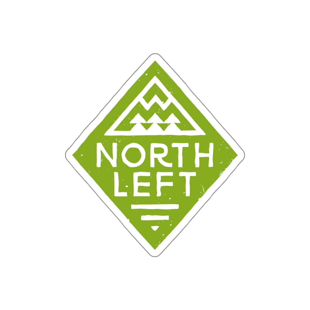 North Left Adventure Sticker — Green Die-Cut Outdoors Decal