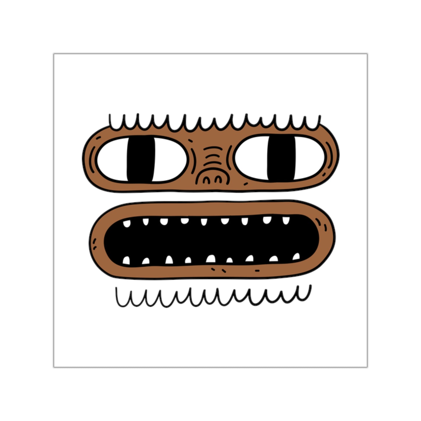 Yeti Face - Square Vinyl Sticker — Quirky Monster Face Decal