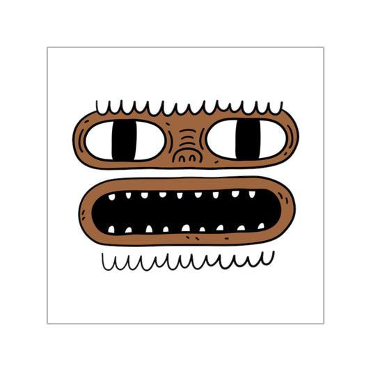 Yeti Face - Square Vinyl Sticker — Quirky Monster Face Decal