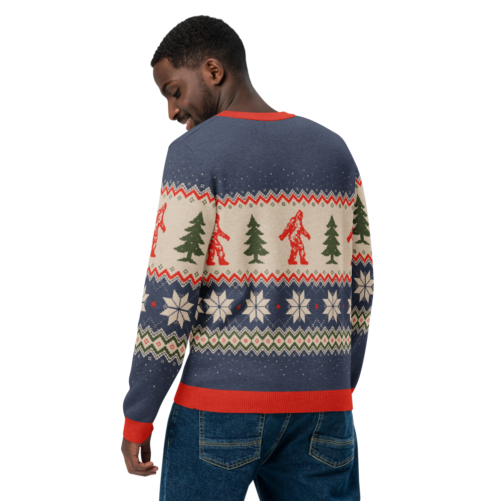 Christmas Bigfoot Multicolor - Knitted crew neck sweater