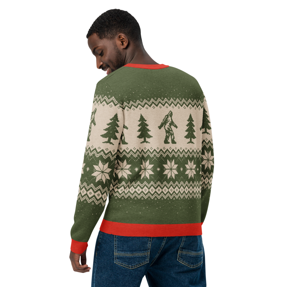 Christmas Bigfoot - Knitted crew neck sweater