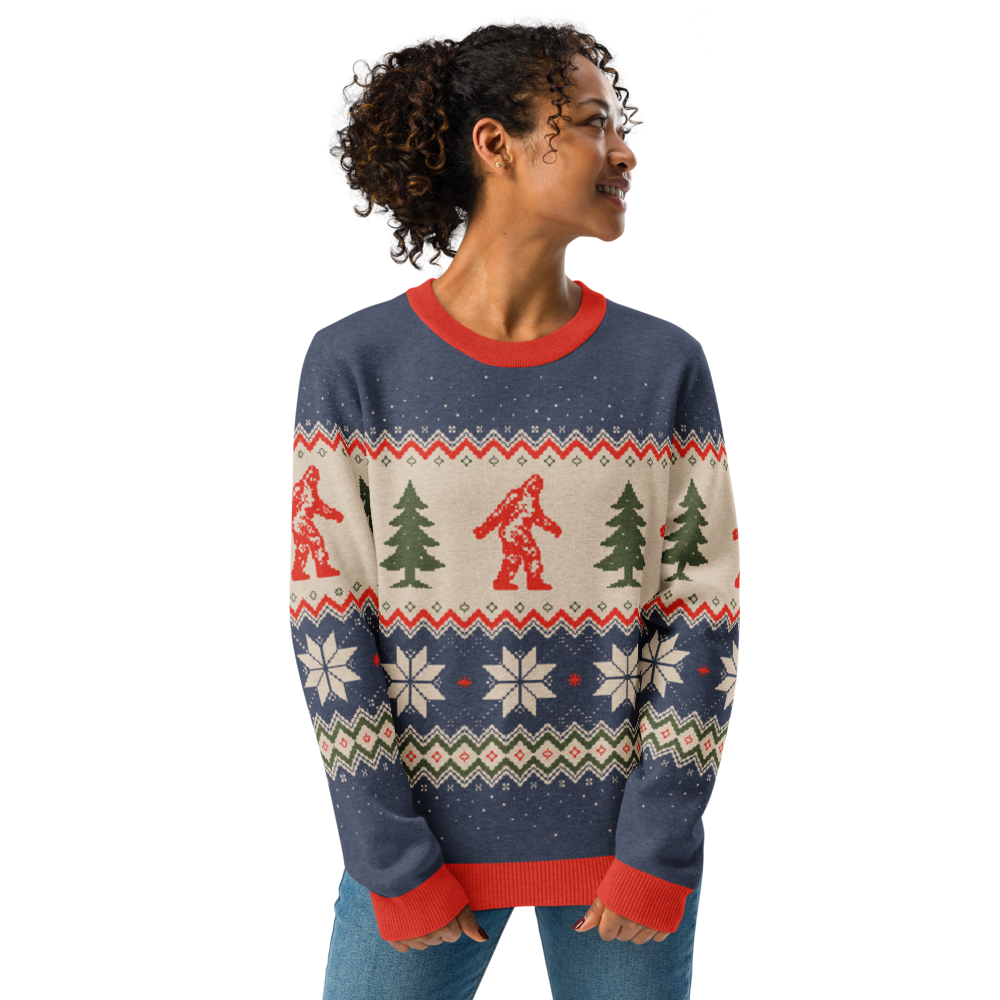 Christmas Bigfoot Multicolor - Knitted crew neck sweater