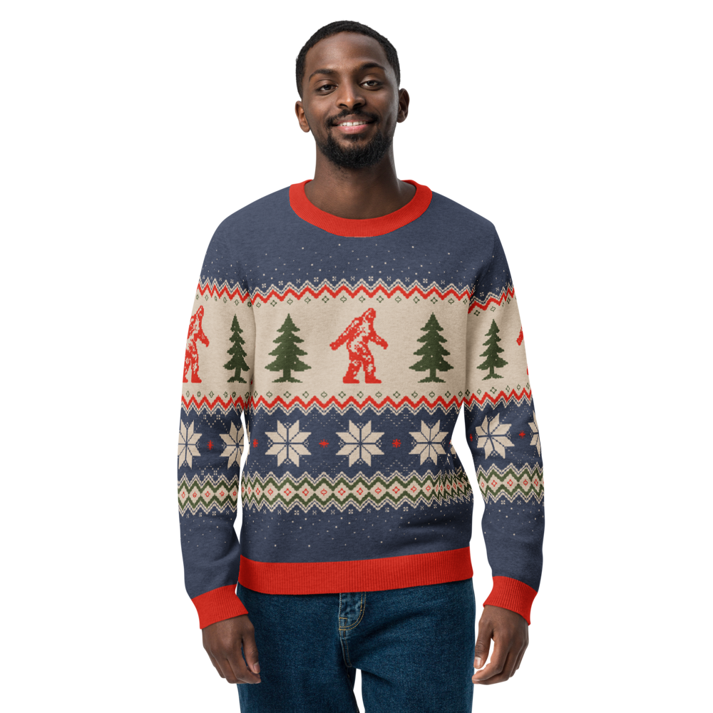 Christmas Bigfoot Multicolor - Knitted crew neck sweater