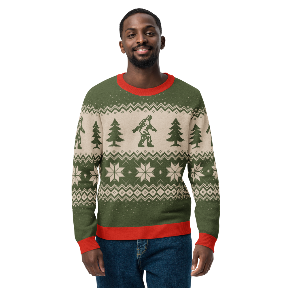 Christmas Bigfoot - Knitted crew neck sweater