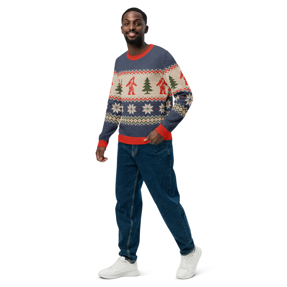 Christmas Bigfoot Multicolor - Knitted crew neck sweater