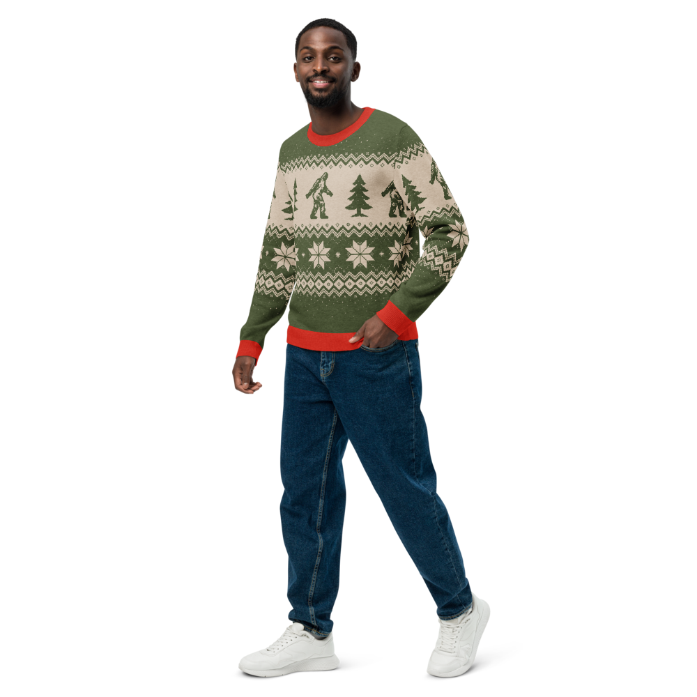 Christmas Bigfoot - Knitted crew neck sweater