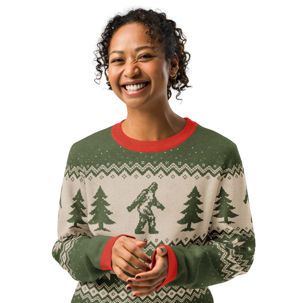 Christmas Bigfoot - Knitted crew neck sweater