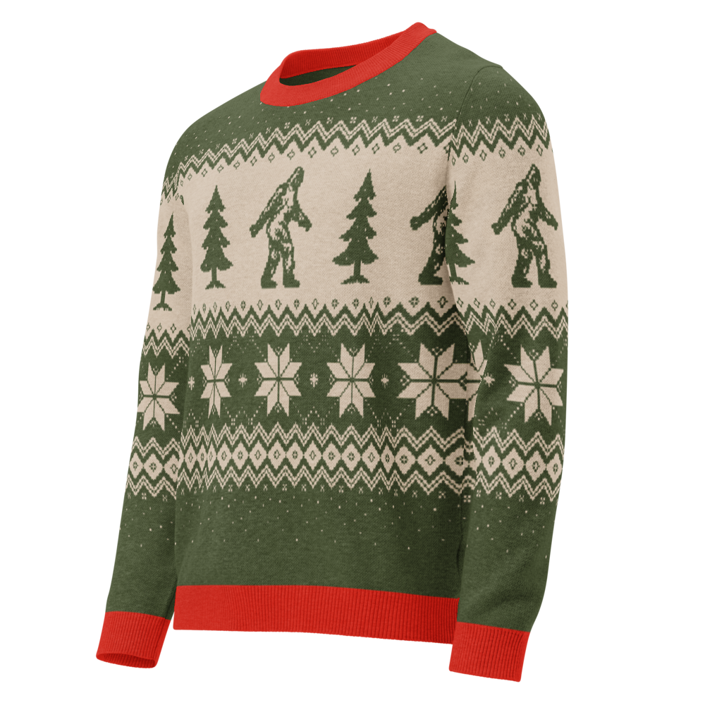 Christmas Bigfoot - Knitted crew neck sweater