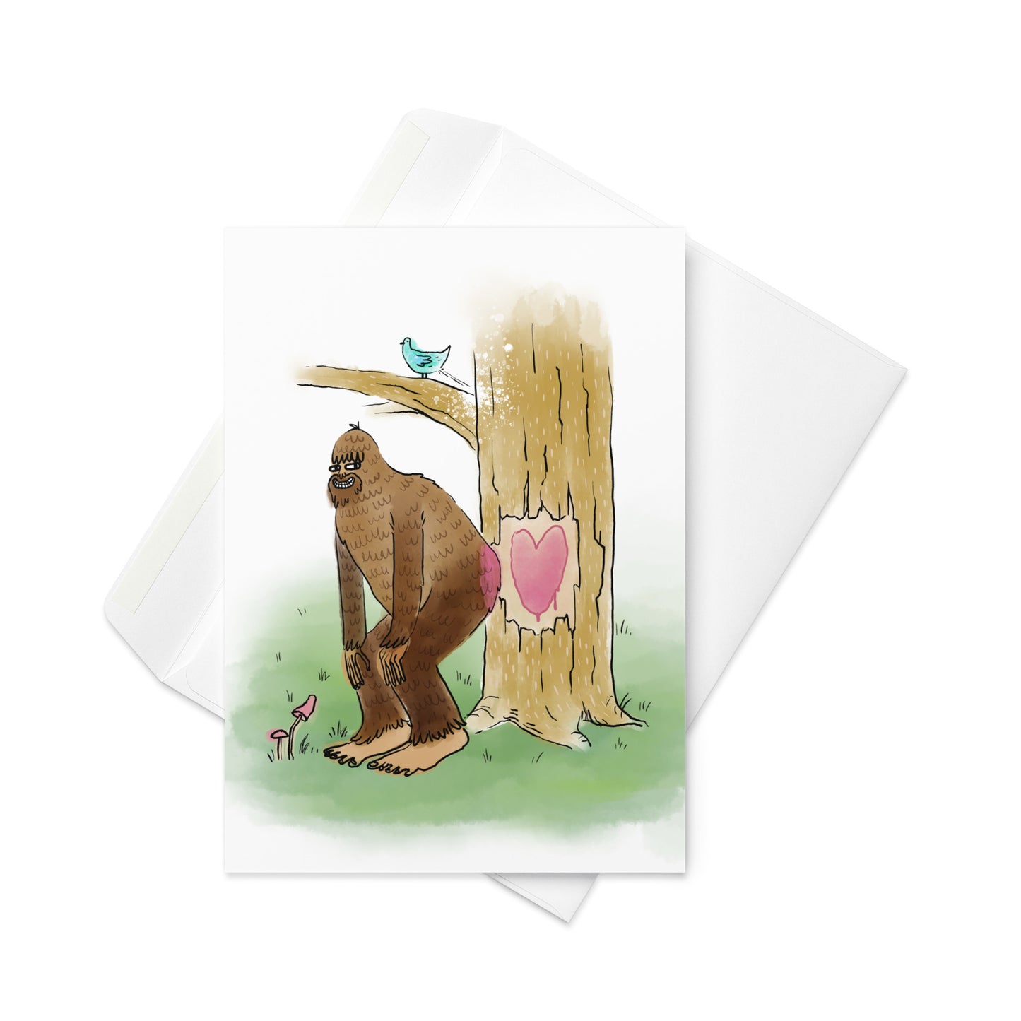 Bigfoot Butt Heart - Valentine Anniversary - Greeting card