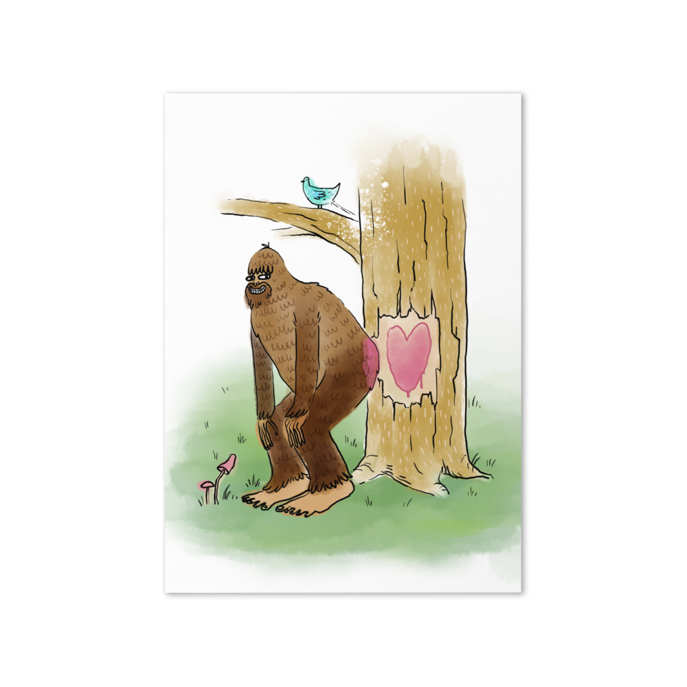 Bigfoot Butt Heart - Valentine Anniversary - Greeting card