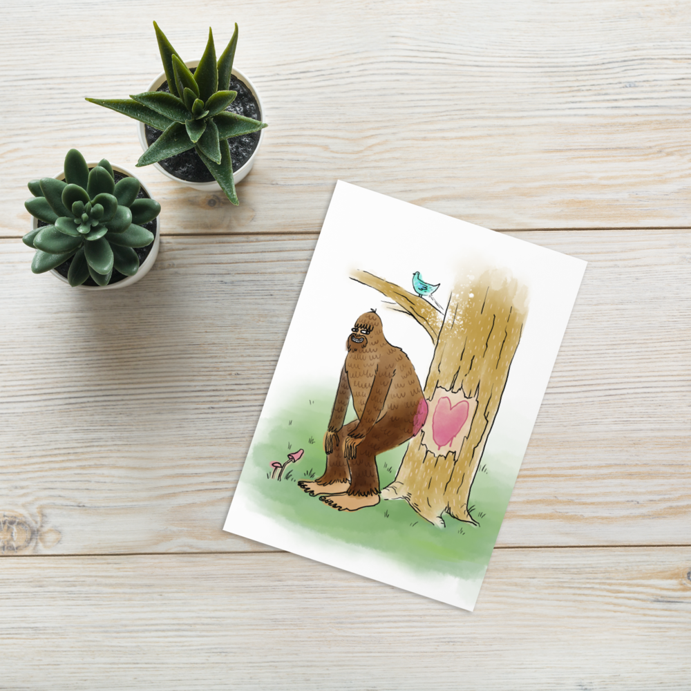 Bigfoot Butt Heart - Valentine Anniversary - Greeting card