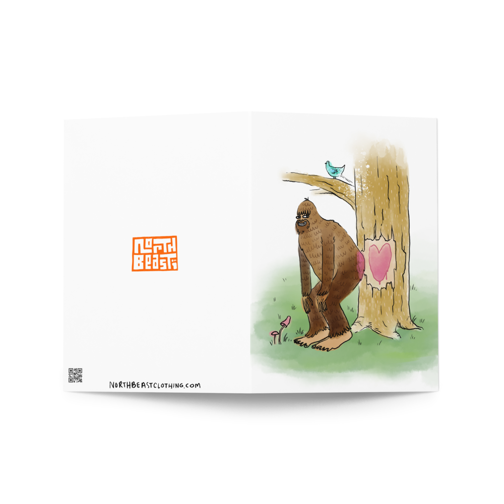 Bigfoot Butt Heart - Valentine Anniversary - Greeting card