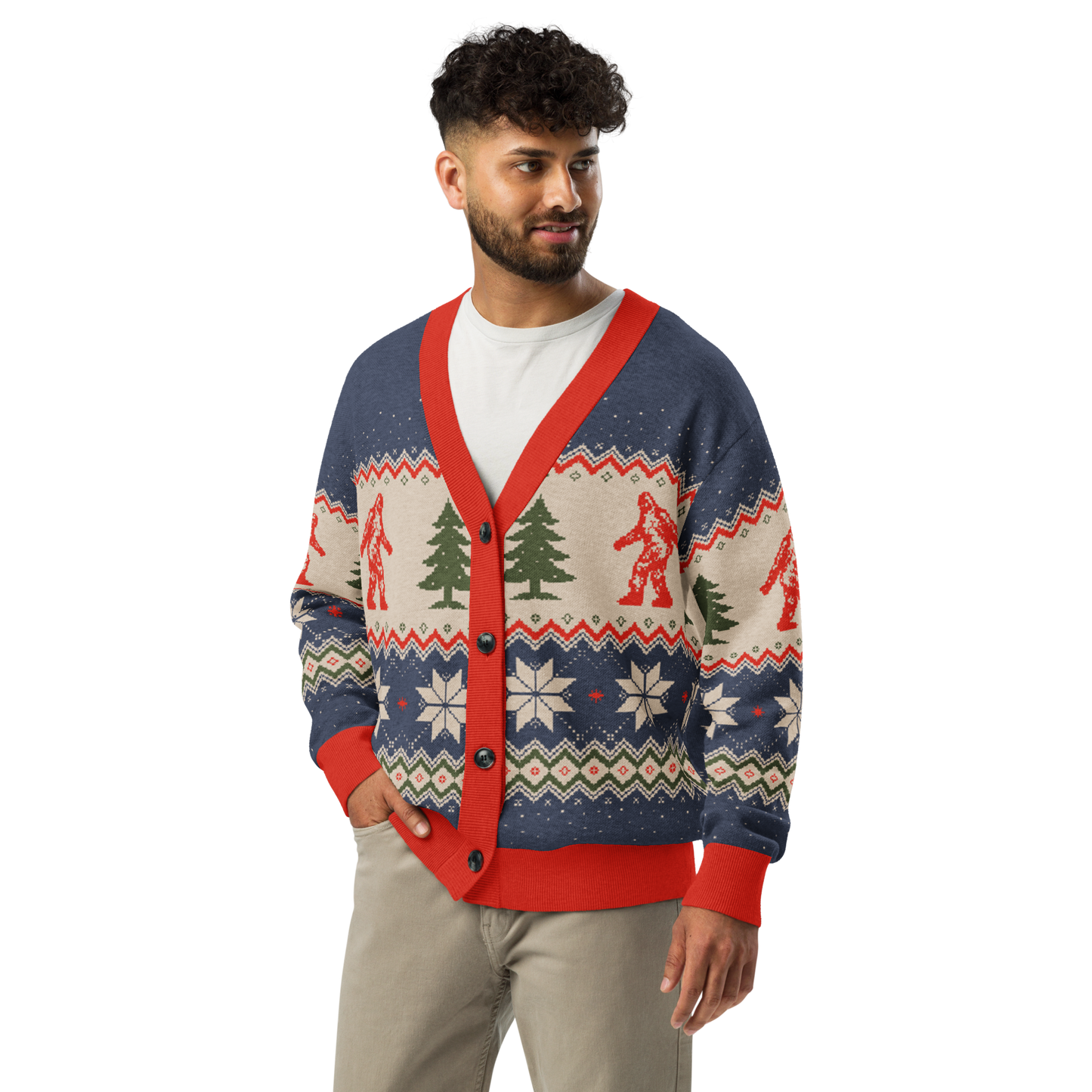 Christmas Bigfoot - Knitted cardigan